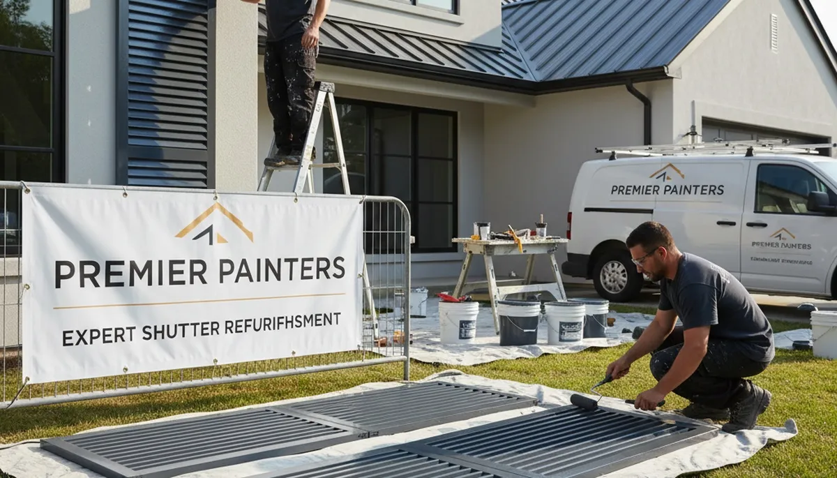 Professional shutter painting on a Grand Rapids MI home by expert house painters